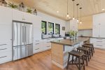 Beautiful open kitchen with stainless steel appliances